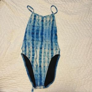 Blue Patterned Joyln Size 28 Swimsuit